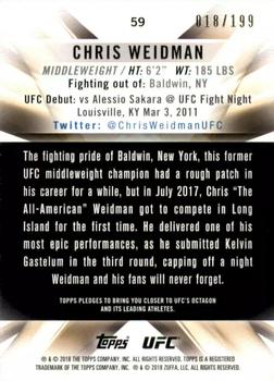 2018 Topps UFC Knockout - Green #59 Chris Weidman Back
