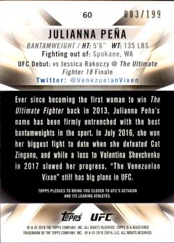 2018 Topps UFC Knockout - Green #60 Julianna Peña Back