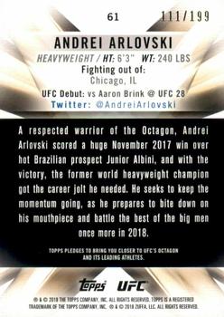 2018 Topps UFC Knockout - Green #61 Andrei Arlovski Back