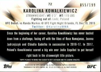2018 Topps UFC Knockout - Green #72 Karolina Kowalkiewicz Back