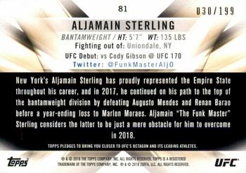 2018 Topps UFC Knockout - Green #81 Aljamain Sterling Back