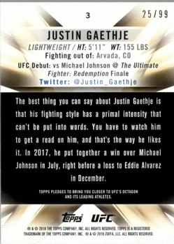 2018 Topps UFC Knockout - Blue #3 Justin Gaethje Back