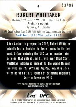 2018 Topps UFC Knockout - Blue #4 Robert Whittaker Back
