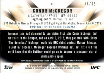 2018 Topps UFC Knockout - Blue #6 Conor McGregor Back