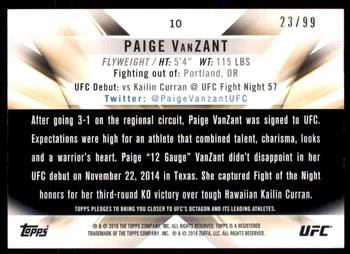 2018 Topps UFC Knockout - Blue #10 Paige VanZant Back
