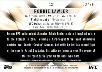 2018 Topps UFC Knockout - Blue #12 Robbie Lawler Back