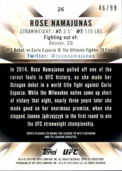 2018 Topps UFC Knockout - Blue #26 Rose Namajunas Back