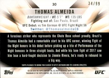 2018 Topps UFC Knockout - Blue #30 Thomas Almeida Back