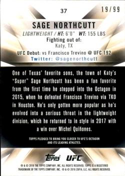 2018 Topps UFC Knockout - Blue #37 Sage Northcutt Back