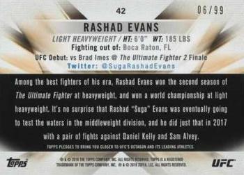 2018 Topps UFC Knockout - Blue #42 Rashad Evans Back