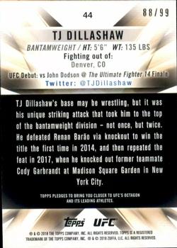 2018 Topps UFC Knockout - Blue #44 TJ Dillashaw Back