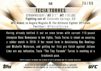 2018 Topps UFC Knockout - Blue #58 Tecia Torres Back