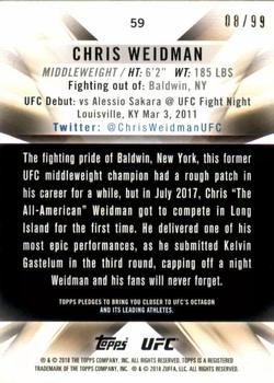 2018 Topps UFC Knockout - Blue #59 Chris Weidman Back