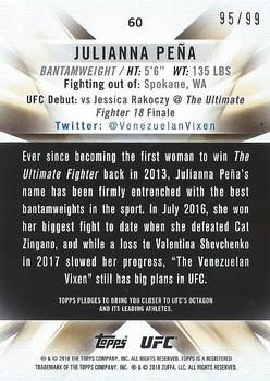 2018 Topps UFC Knockout - Blue #60 Julianna Peña Back