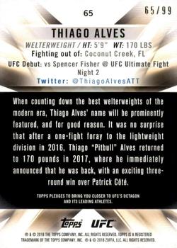 2018 Topps UFC Knockout - Blue #65 Thiago Alves Back