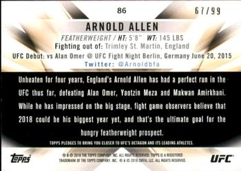 2018 Topps UFC Knockout - Blue #86 Arnold Allen Back