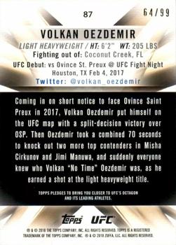 2018 Topps UFC Knockout - Blue #87 Volkan Oezdemir Back