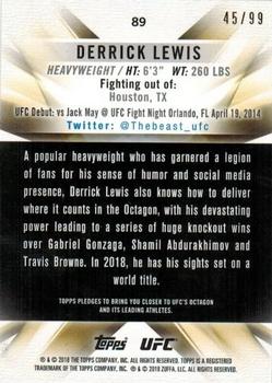 2018 Topps UFC Knockout - Blue #89 Derrick Lewis Back