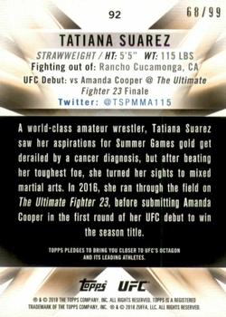 2018 Topps UFC Knockout - Blue #92 Tatiana Suarez Back