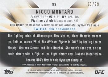 2018 Topps UFC Knockout - Blue #99 Nicco Montaño Back