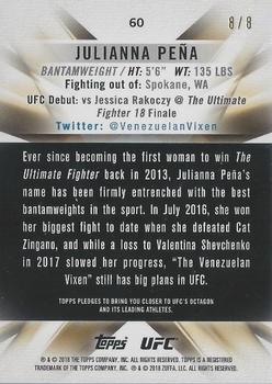 2018 Topps UFC Knockout - Red #60 Julianna Peña Back