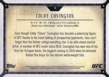 2018 Topps UFC Museum Collection #16 Colby Covington Back