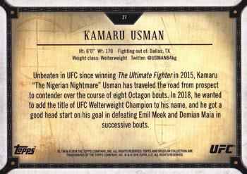 2018 Topps UFC Museum Collection #27 Kamaru Usman Back