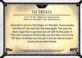 2018 Topps UFC Museum Collection #41 Tai Tuivasa Back