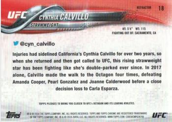 2018 Topps Chrome UFC - Refractor #18 Cynthia Calvillo Back