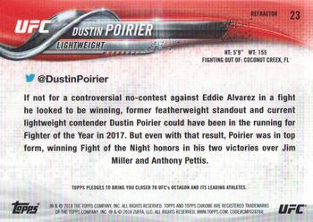 2018 Topps Chrome UFC - Refractor #23 Dustin Poirier Back