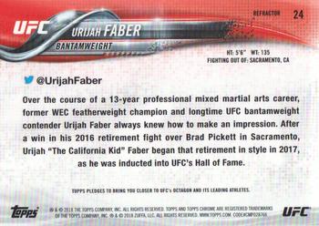 2018 Topps Chrome UFC - Refractor #24 Urijah Faber Back