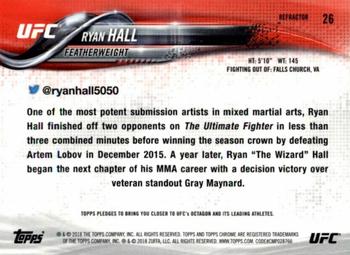 2018 Topps Chrome UFC - Refractor #26 Ryan Hall Back