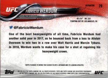 2018 Topps Chrome UFC - Refractor #29 Fabricio Werdum Back