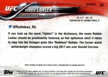 2018 Topps Chrome UFC - Refractor #35 Robbie Lawler Back