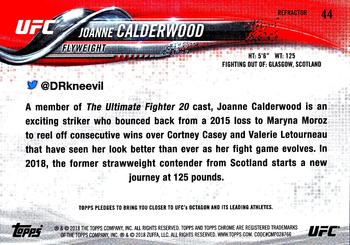 2018 Topps Chrome UFC - Refractor #44 Joanne Calderwood Back