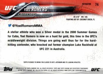2018 Topps Chrome UFC - Refractor #74 Yoel Romero Back