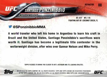 2018 Topps Chrome UFC - Refractor #88 Santiago Ponzinibbio Back