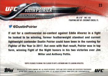 2018 Topps Chrome UFC - X-Fractor #23 Dustin Poirier Back