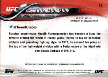 2018 Topps Chrome UFC - Diamond #15 Khabib Nurmagomedov Back