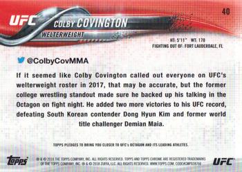 2018 Topps Chrome UFC - Diamond #40 Colby Covington Back