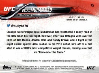 2018 Topps Chrome UFC - Diamond #75 Belal Muhammad Back