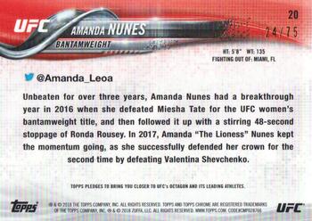 2018 Topps Chrome UFC - Blue Wave #20 Amanda Nunes Back