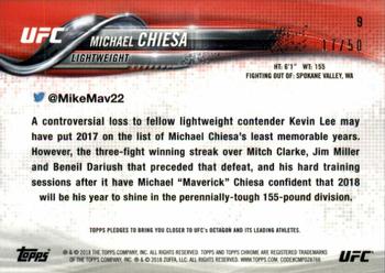 2018 Topps Chrome UFC - Gold #9 Michael Chiesa Back
