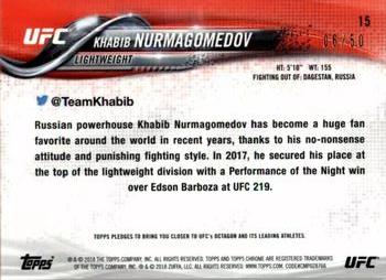 2018 Topps Chrome UFC - Gold #15 Khabib Nurmagomedov Back