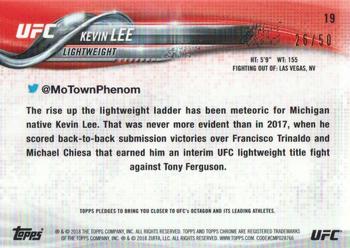 2018 Topps Chrome UFC - Gold #19 Kevin Lee Back