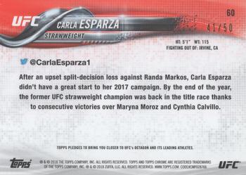 2018 Topps Chrome UFC - Gold #60 Carla Esparza Back