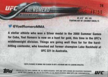 2018 Topps Chrome UFC - Gold #74 Yoel Romero Back