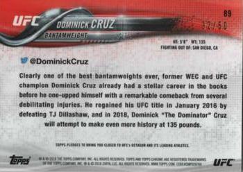 2018 Topps Chrome UFC - Gold #89 Dominick Cruz Back