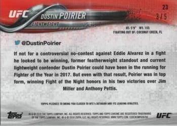 2018 Topps Chrome UFC - Red #23 Dustin Poirier Back