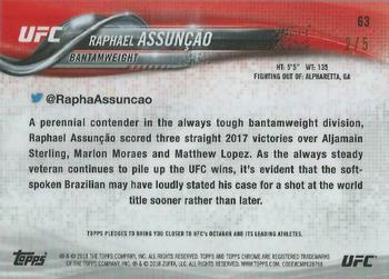 2018 Topps Chrome UFC - Red #63 Raphael Assuncao Back